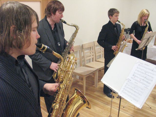 Apbalvo Tukuma Mūzikas skolas saksofonistu kvartetu